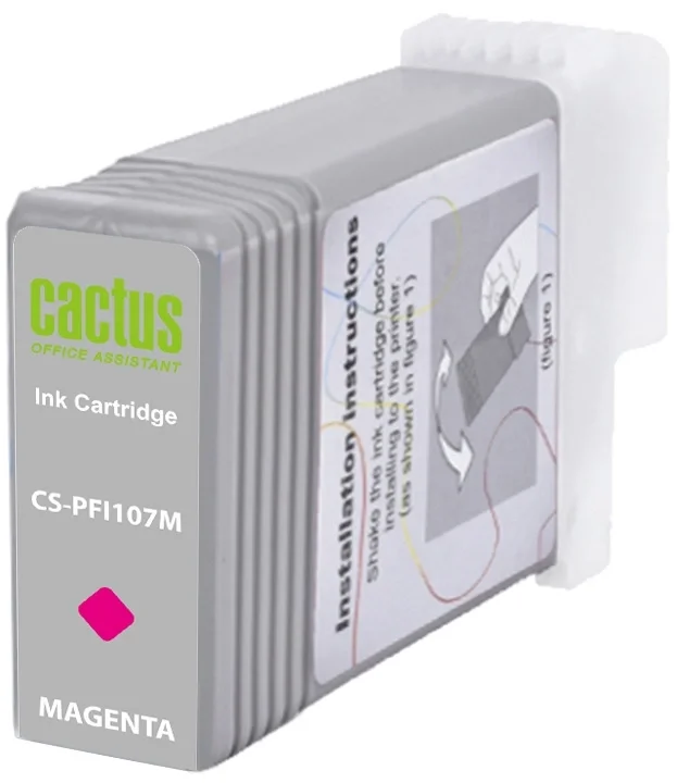 Картридж струйный Cactus CS-PFI107M PFI-107 M пурпурный (130мл) для Canon IP iPF670/iPF680/iPF685/iPF770/iPF780/iPF785/ с чипом