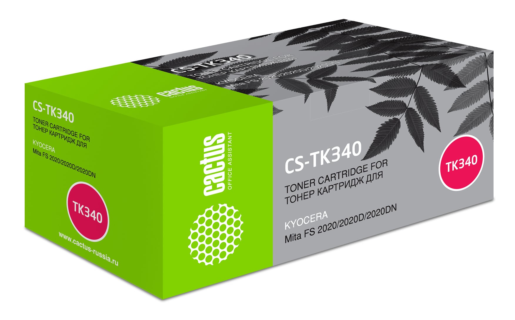 -/ Картридж лазерный Cactus CS-TK340 TK-340 черный (12000стр.) для Kyocera Mita FS 2020/2020D/2020DN