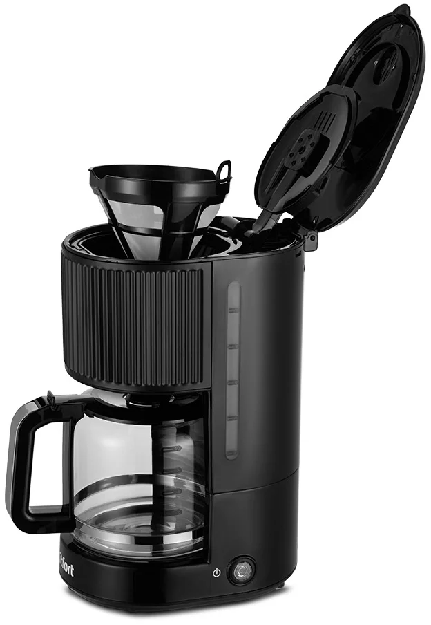 Кофеварка капельная Kitfort КТ-7236 черный, исп. кофе - молотый, 1.25 л, 1080 Вт.