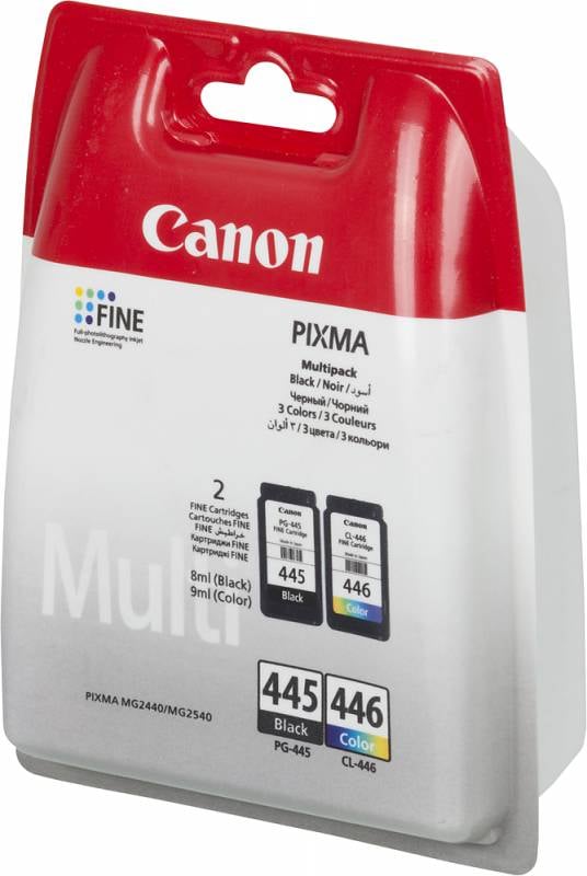 Картридж струйный Canon PG-445/CL-446 8283B004/008 многоцветный/черный набор печ.гол.в компл. для Canon MG2440/MG2540