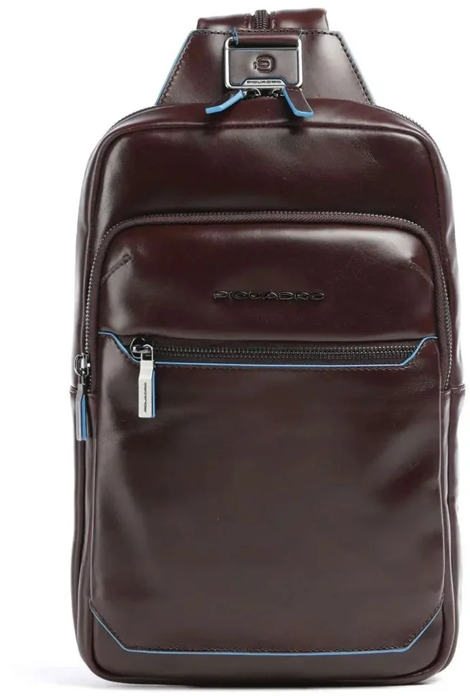 Рюкзак слинг мужской Piquadro Blue Square CA6589B2/MO, кожа, красное дерево