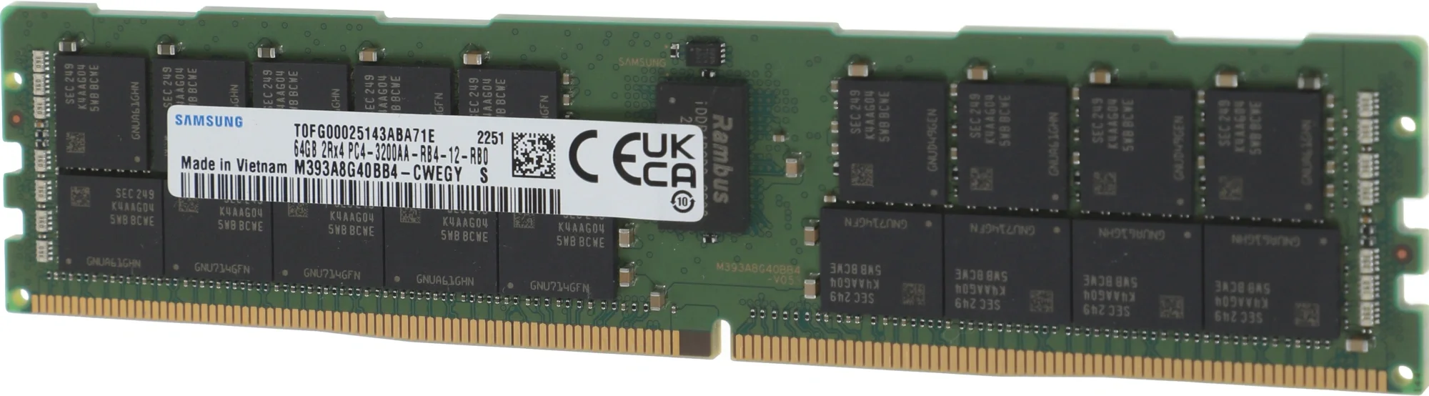 Память DDR4 Samsung M393A8G40BB4-CWE (CWECO/CWES) 64Gb DIMM ECC Reg PC4-25600 CL21 3200MHz
