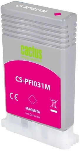 Картридж струйный CACTUS CS-PFI031M PFI-031M magenta пигментный ((55мл) для Canon imagePROGRAF TM-240/340 с чипом) (CS-PFI031M)