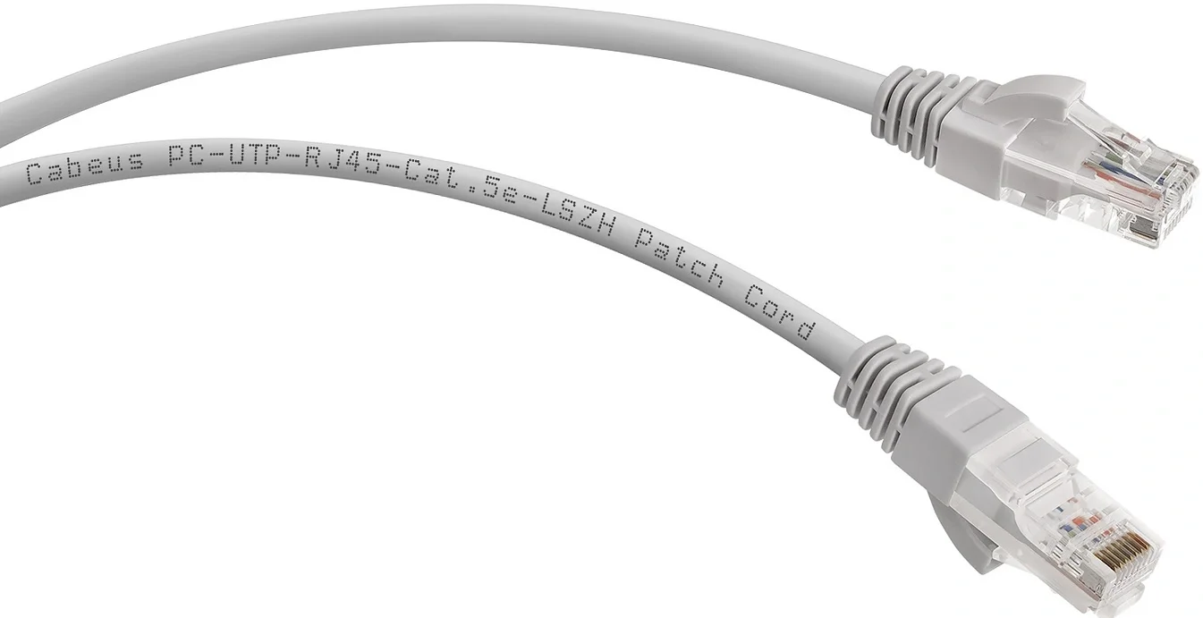  Cabeus PC-UTP-RJ45-Cat.5e-10m-LSZH Патч-корд U/UTP, категория 5е, 2xRJ45/8p8c, неэкранированный, серый, LSZH, 10м