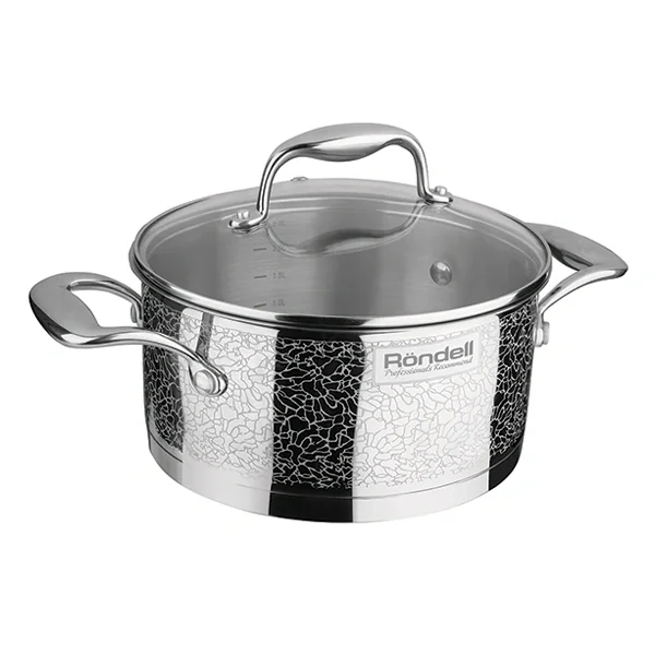 Кастрюля RONDELL RDS-343 Vintage 3,0л RONDELL RDS-343 с/кр. 3,0 л. Vintage. Диаметр: 20 см. Объем: 3.0 л. Высококачественная пищевая сталь 18/10. Толщина стенок 0.7 мм. Тройное вштампованное, а затем вплавленное дно 6.4 мм. Жидкостекольная внешняя деколь. Отметки литража на внутренней поверхности посуды. Крышка из термостойкого стекла с отверстием для выпуска пара. Клепочное крепление аксессуаров. Упаковка - подарочная коробка. Буклет с рецептами. Подходит для всех видов плит. Не подходит для использования в посудомоечных машинах.