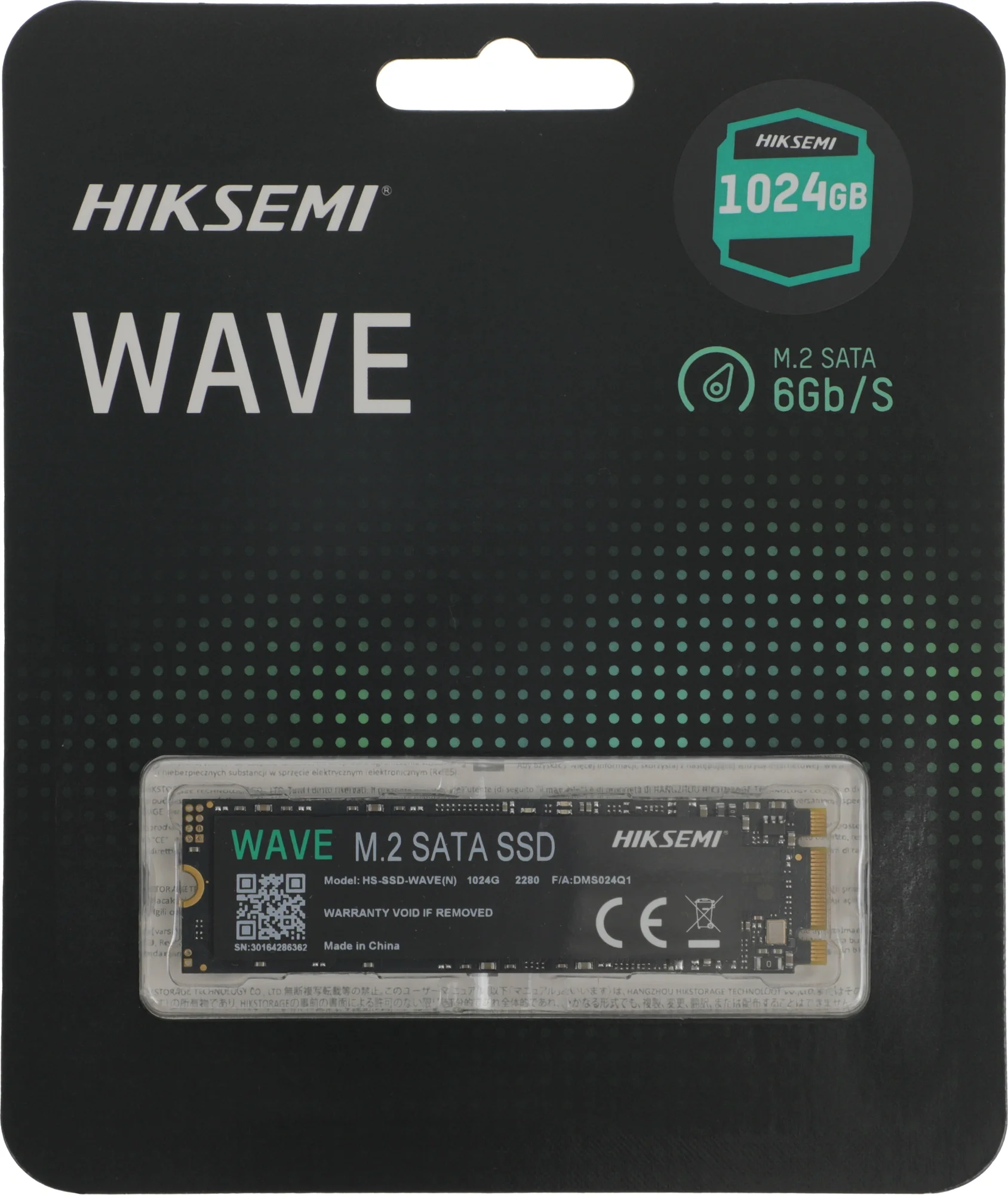 Накопитель SSD Hikvision SATA-III 1TB HS-SSD-WAVE(N) 1024G M.2 2280
