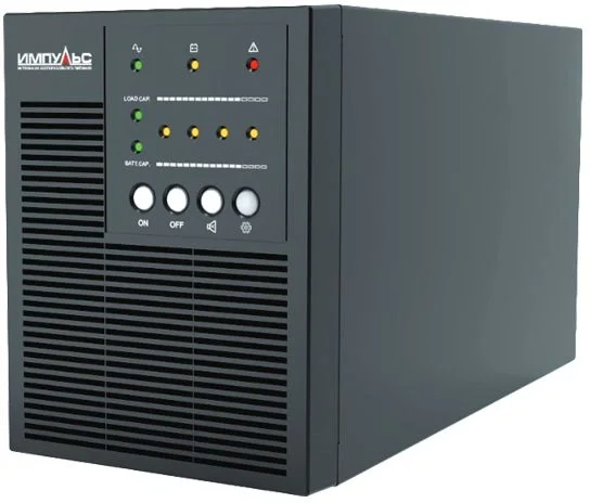 Импульс ИБП МИНИ 1000 {1000 ВА/800 Вт, LCD+LED, RS-232, USB, АКБ 2х7Ач, SCHUKOx3},черный