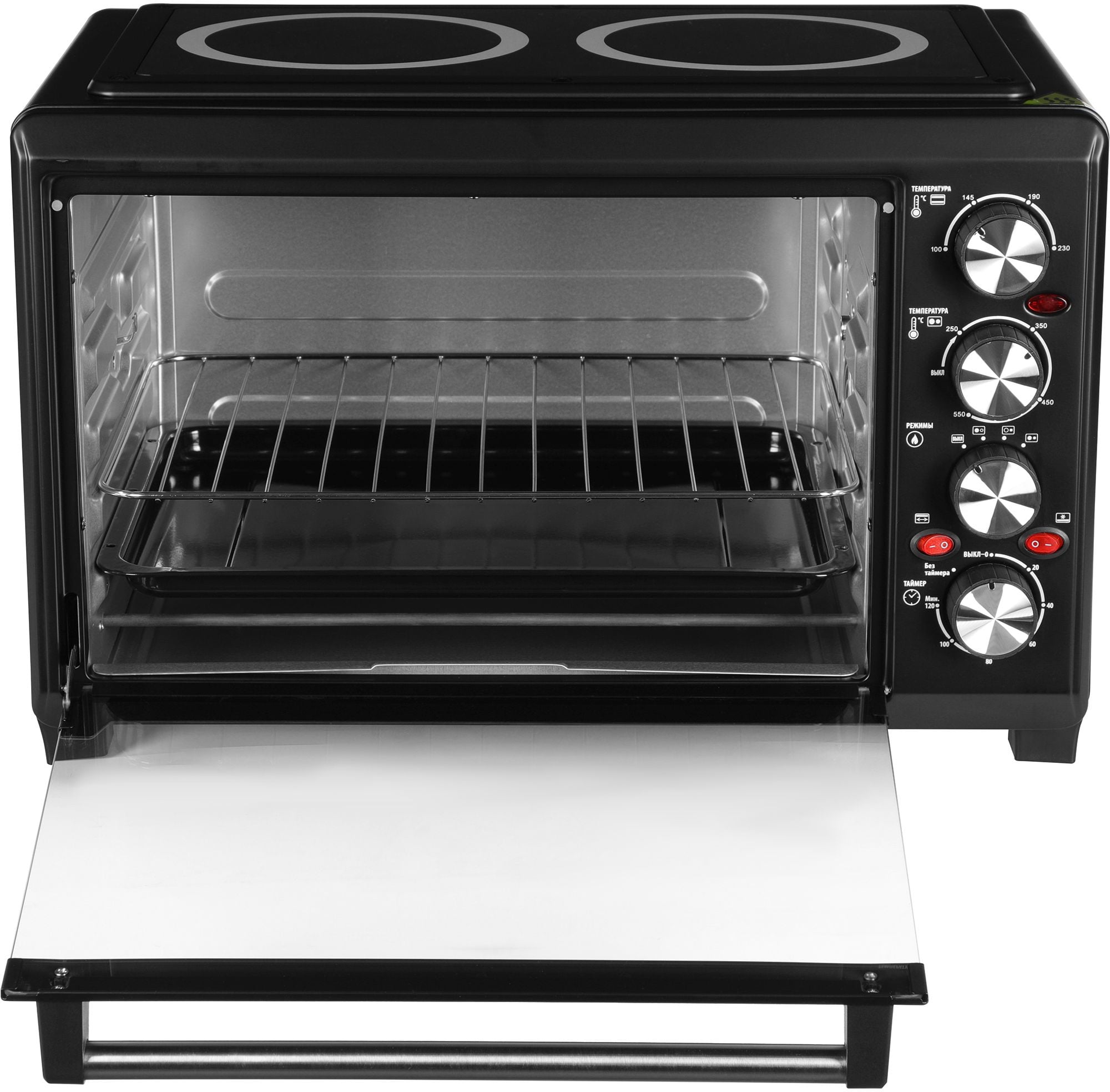 Мини-печь Hyundai MIO-HY086 38 л, 1600 Вт, черный