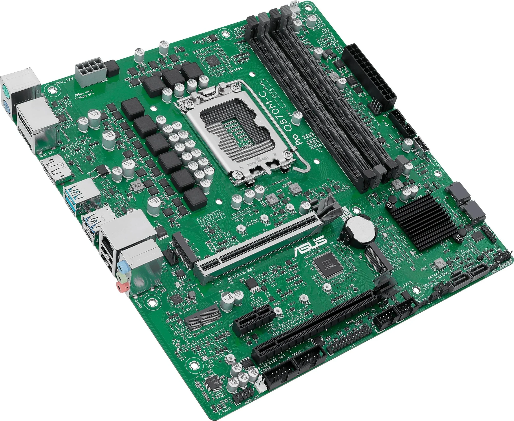 Материнская плата ASUS PRO Q870M-C-CSM, LGA1851, Q870, 4*DDR5, 4*SATA, 2*M.2, 3*USB 3.2, 2*USB 2.0, Type-C, 2*PCIx16, 1*PCIx1, 2*DP+VGA, mATX; 90MB1KEP-M0EAYC