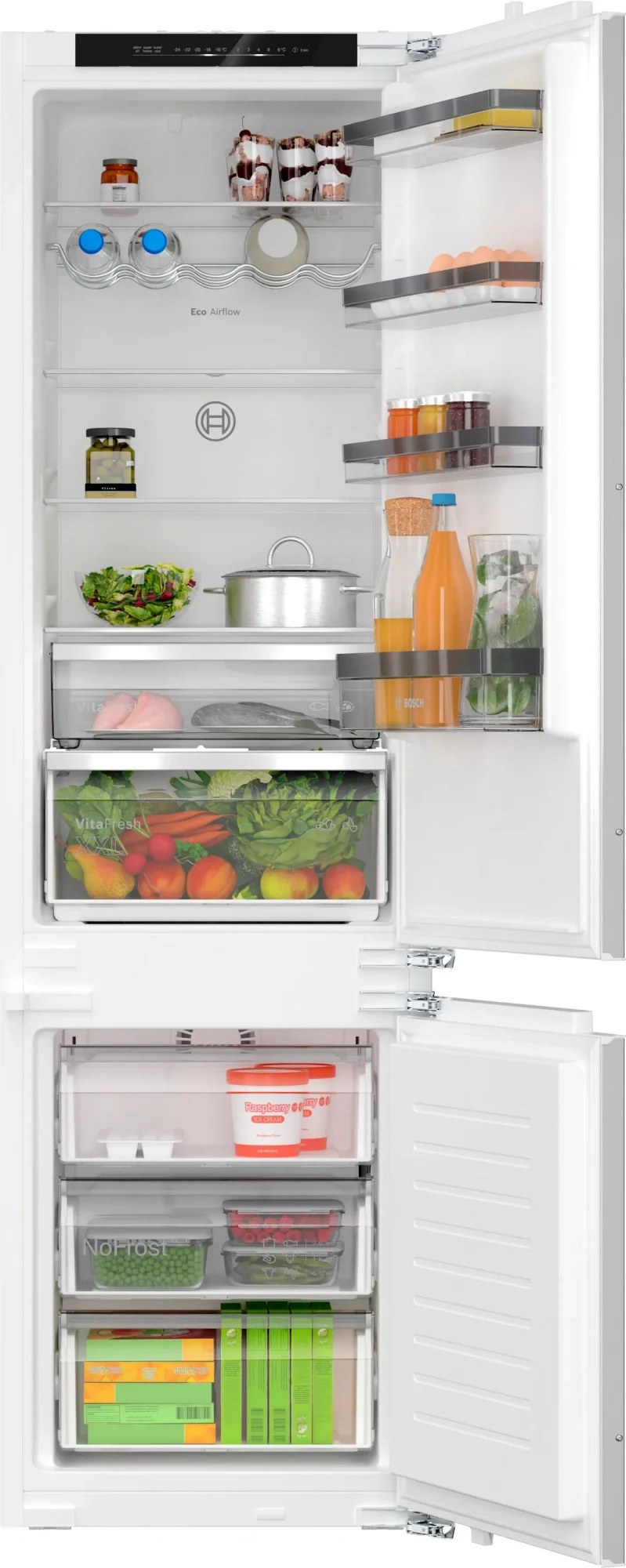 Bosch Холодильник встраиваемый Bosch KIN96VFD0 (Serie4 / Объем - 290 л / Высота - 193.5см / Жесткое крепление фасадов / FrostFree / A++)
