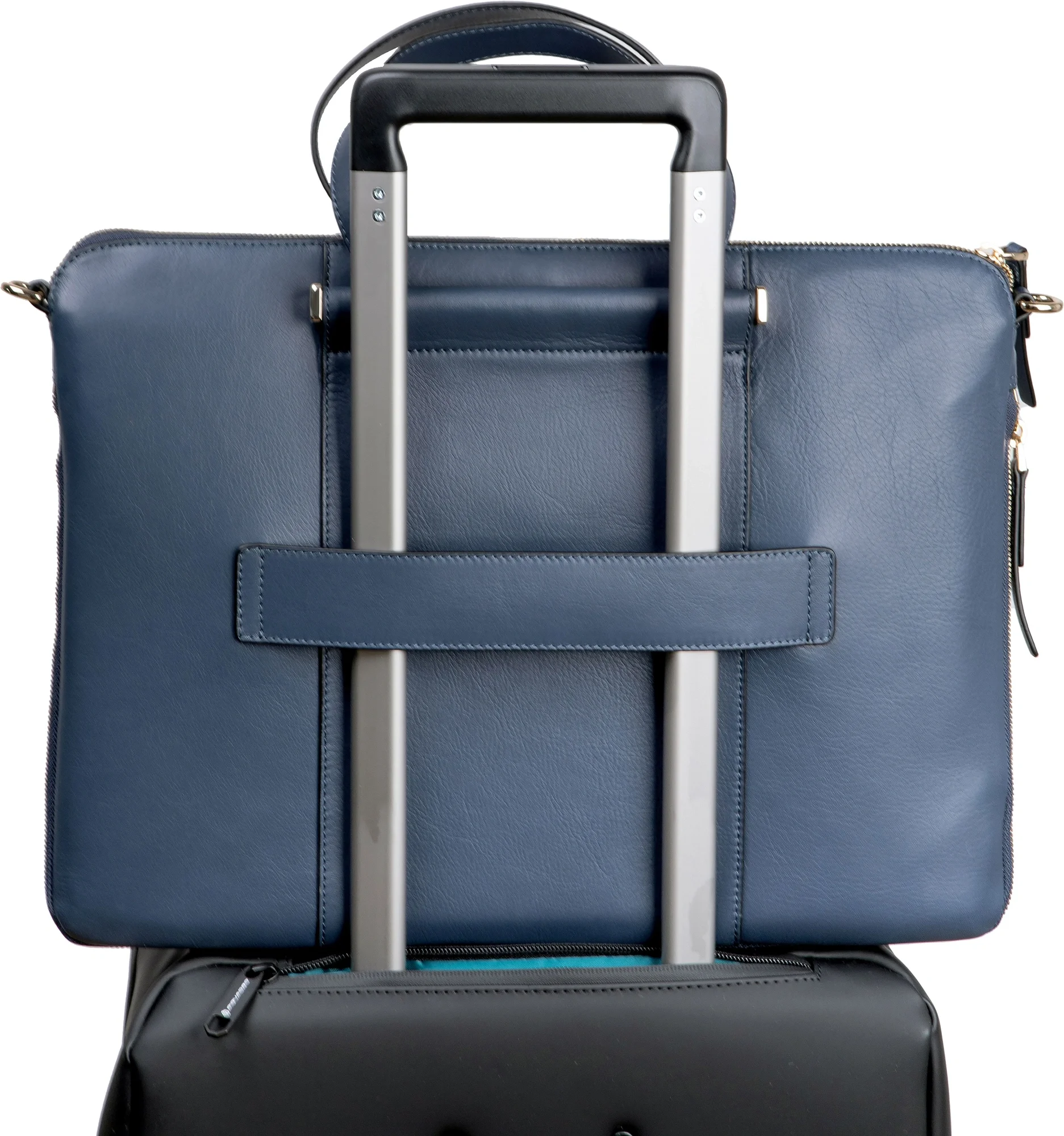 Деловая сумка женская Piquadro Circle CA4021W92/BLU4 с отделением для ноутбука 15.6" синяя натур.кожа