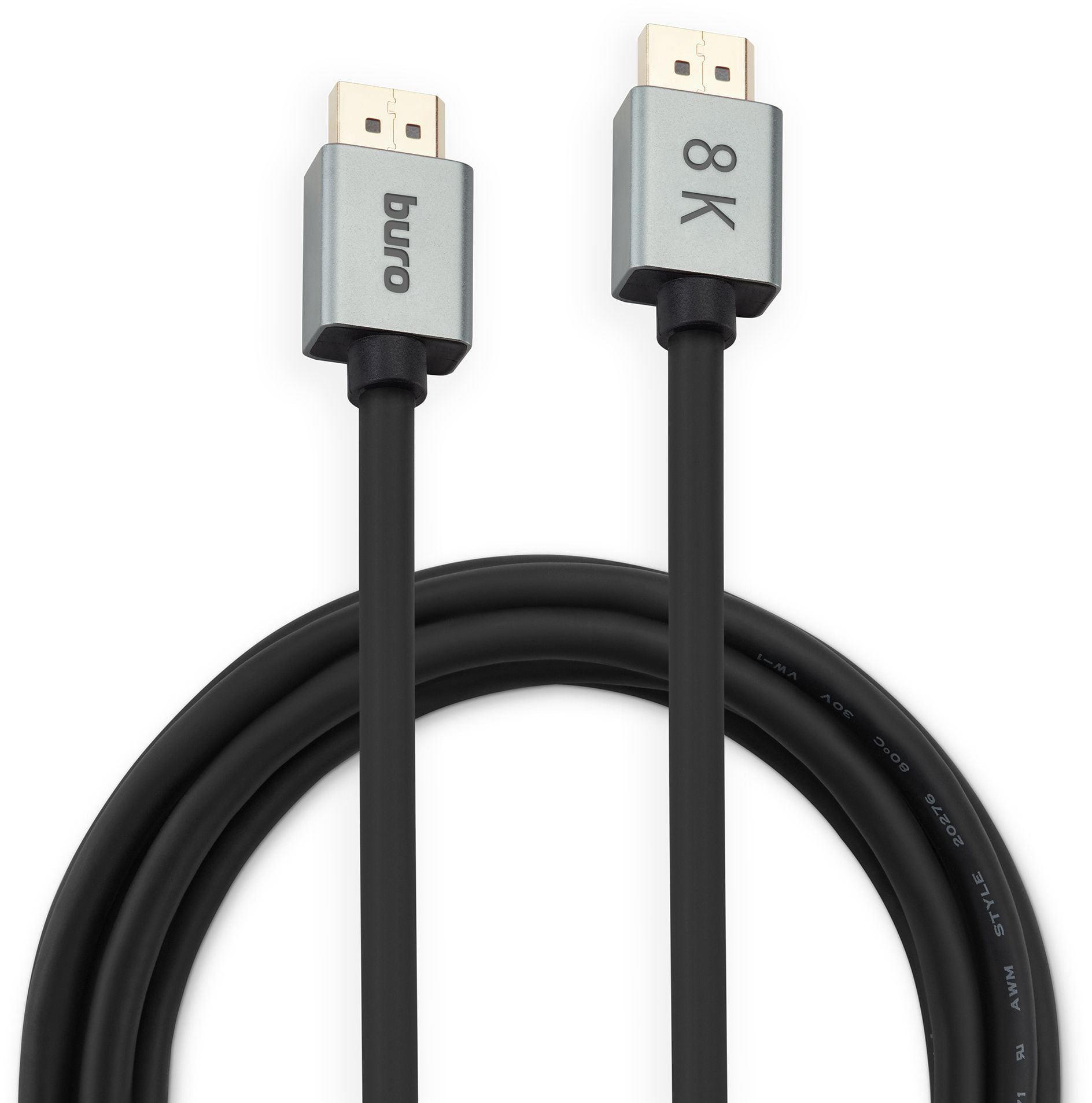 Кабель аудио-видео Buro V1.4 DisplayPort (m)/DisplayPort (m) 1.5м. позолоч.конт. черный (BHP-DPP-1.4-1.5G)