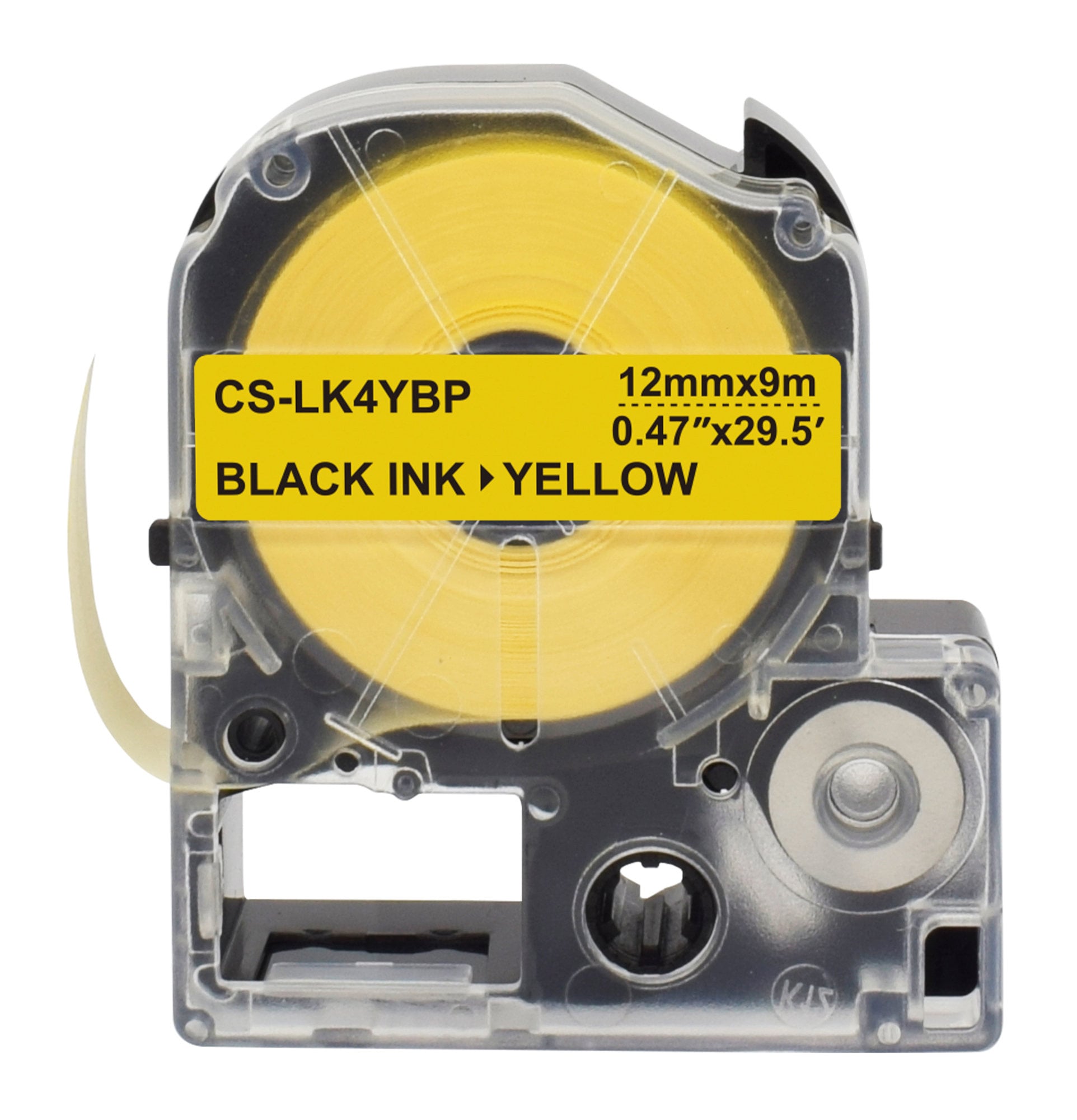 Картридж ленточный Cactus CS-LK4YBP черный шрифт, желтый фон (12 мм, 9 м) для Epson LW300/LW400/LW700/LW600P/LW1000P/K400/Z700/Z900
