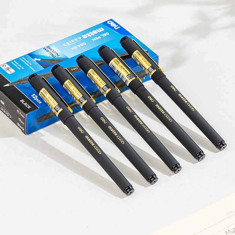 Ручка гелевая Deli Arris Matte EG84-BK черн, d=0.7мм, черные чернила, 1 стержень