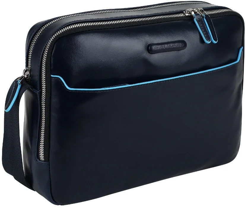 Сумка-мессенджер мужская Piquadro Blue Square CA5086B2/BLU2, темно-синий, натур.кожа