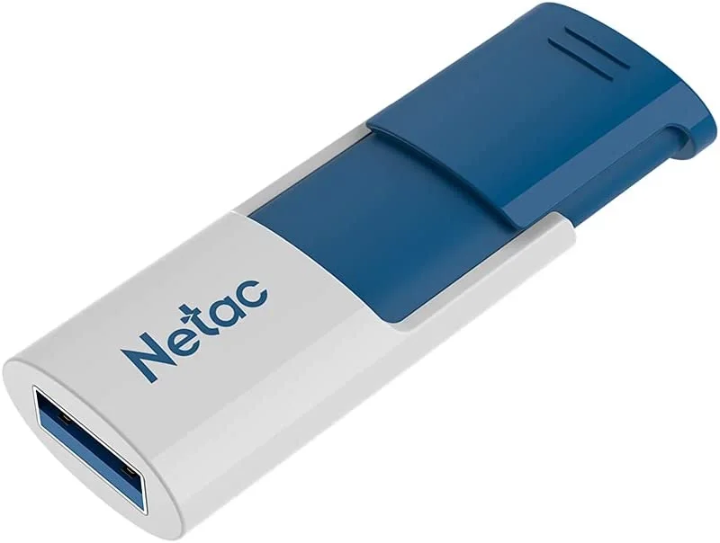 Флешка USB R/W R/W Netac U182 Blue 256Gb <NT03U182N-256G-30BL>, USB3.0, сдвижной корпус, пластиковая бело-синяя