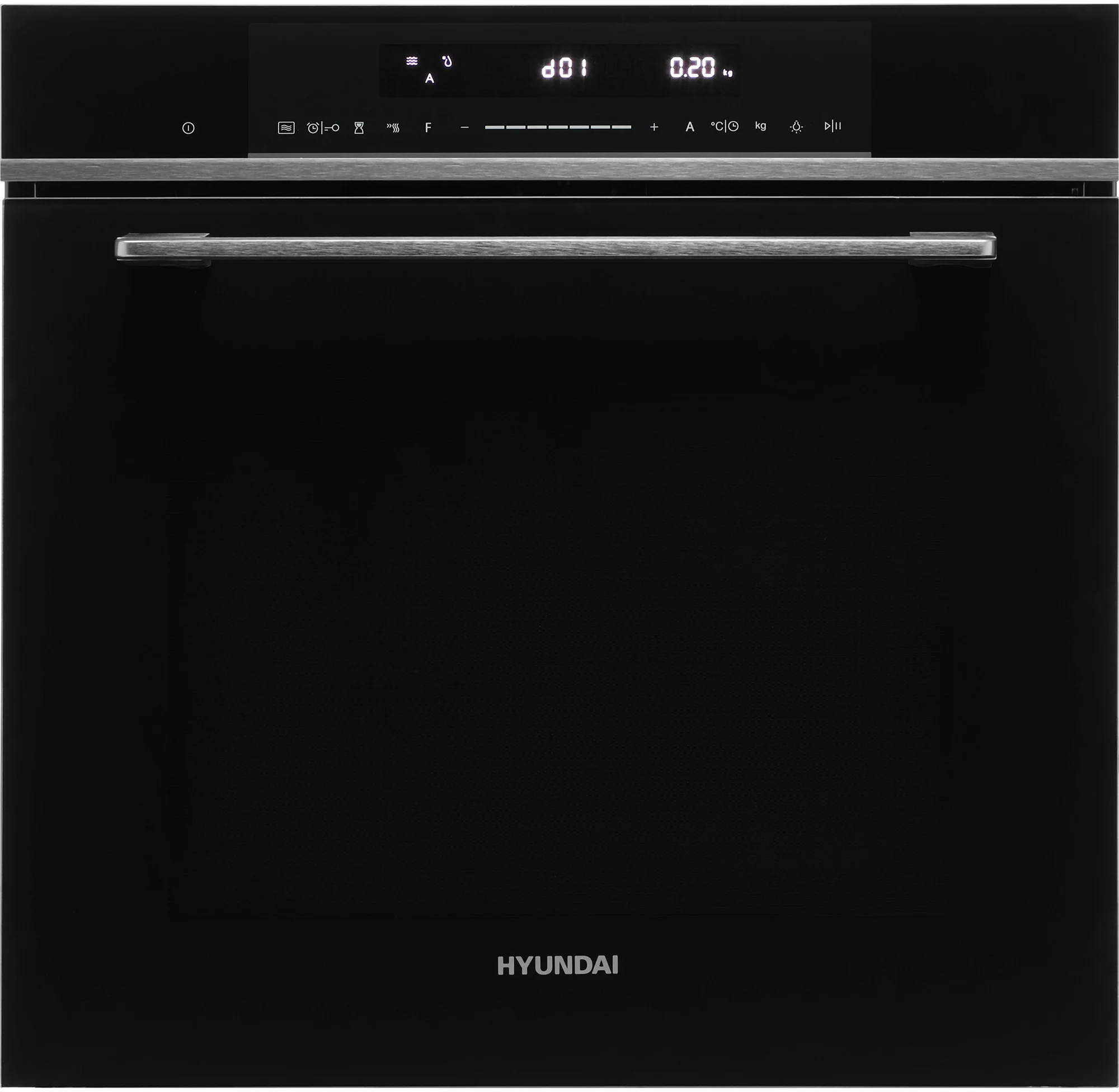 Духовой шкаф Электрический Hyundai HMEO 6780 DX черное стекло/серебристый