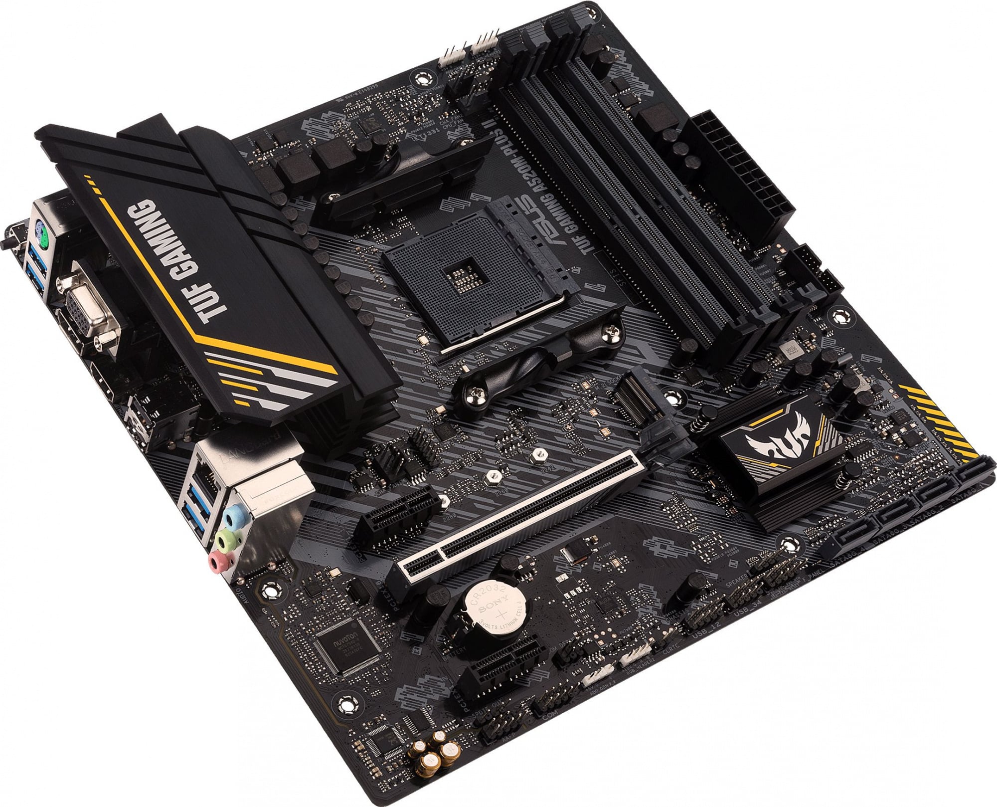 Материнская плата ASUS TUF GAMING A520M-PLUS II, Socket AM4, A520, 4*DDR4,  D-Sub+DP+HDMI, SATA3 + RAID, Audio, Gb LAN, USB 3.2*7, USB 2.0*5, COM*1 header (w/o cable), mATX ; 90MB14Y0-M0EAY0, 3 year