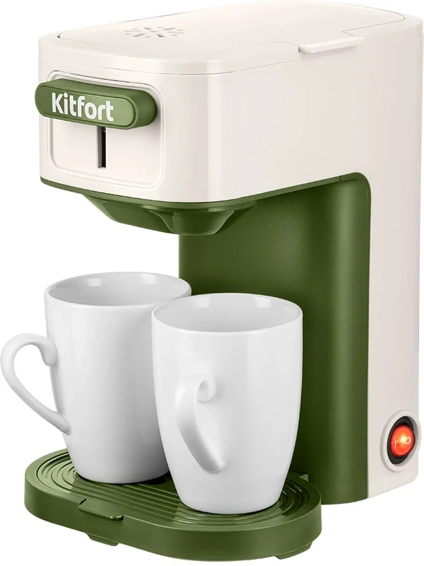 Кофеварка капельная Kitfort КТ-7618 зеленый/белый, исп. кофе - молотый, 0.25 л, 500 Вт