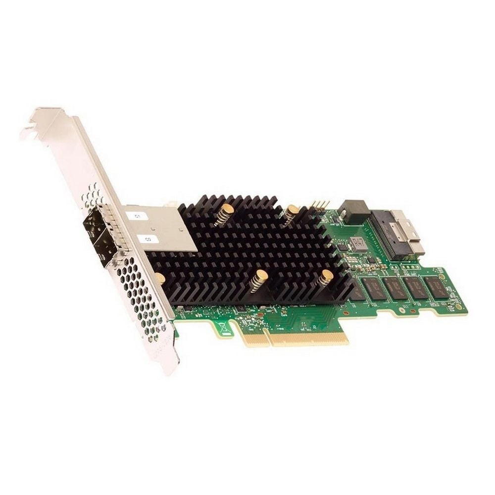 RAID-контроллер Broadcom 9580-8i8e SGL (05-50076-00  / 03-50076-00003 / 03-50076-00004 / 03-50076-00005)  PCIe 4.0 x8 LP, SAS/SATA/NVMe, RAID 0,1,5,6,10,50,60, 16port(1 * int SFF8654 + 2 * ext SFF8644), 8GB Cache, 3916ROC, RTL 