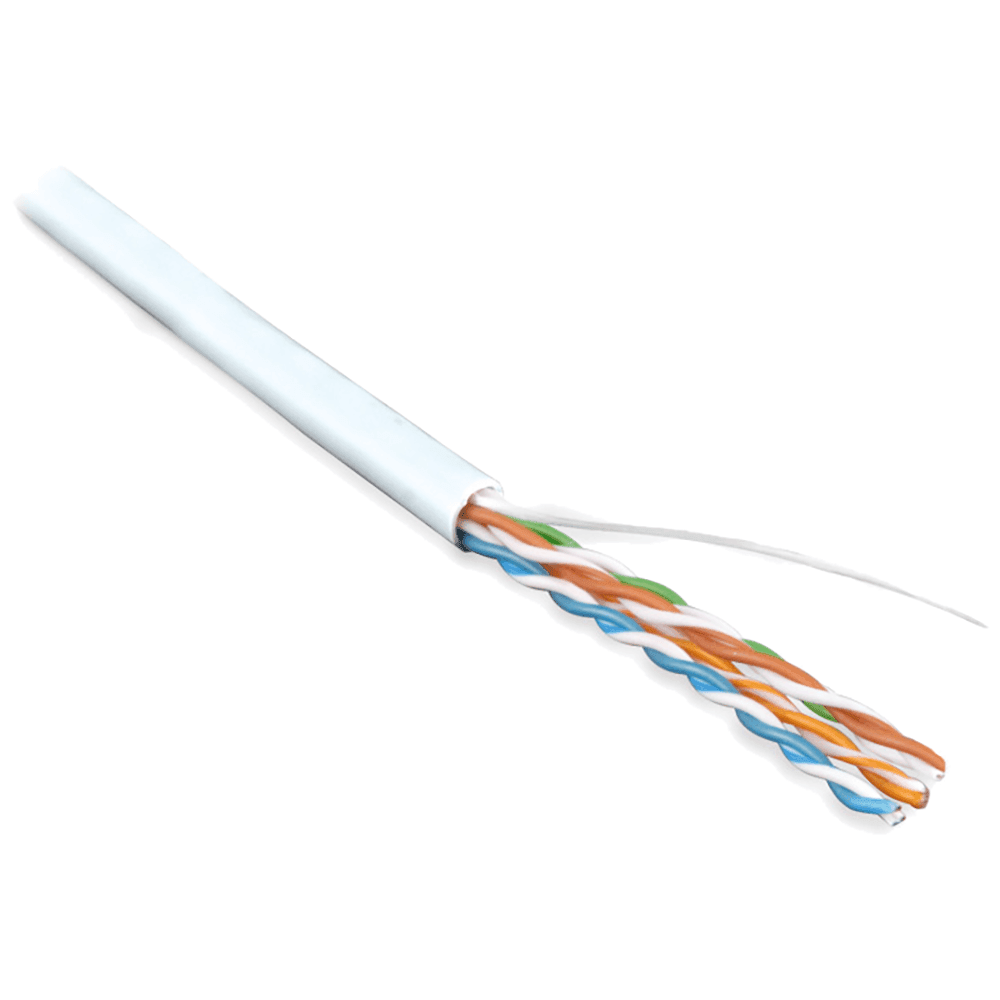 Кабель Hyperline UUTP4-C5E-S24-IN-LSZH-WH-305 (305 м) Кабель витая пара, неэкранированный U/UTP, Кат.5e,4 пары 24AWG,  4х2х0,51 мм однопроволочные жилы, LSZH, нг(А)-HF, внутренний -20°C – +75°C, белый, системная гарантия 25 лет