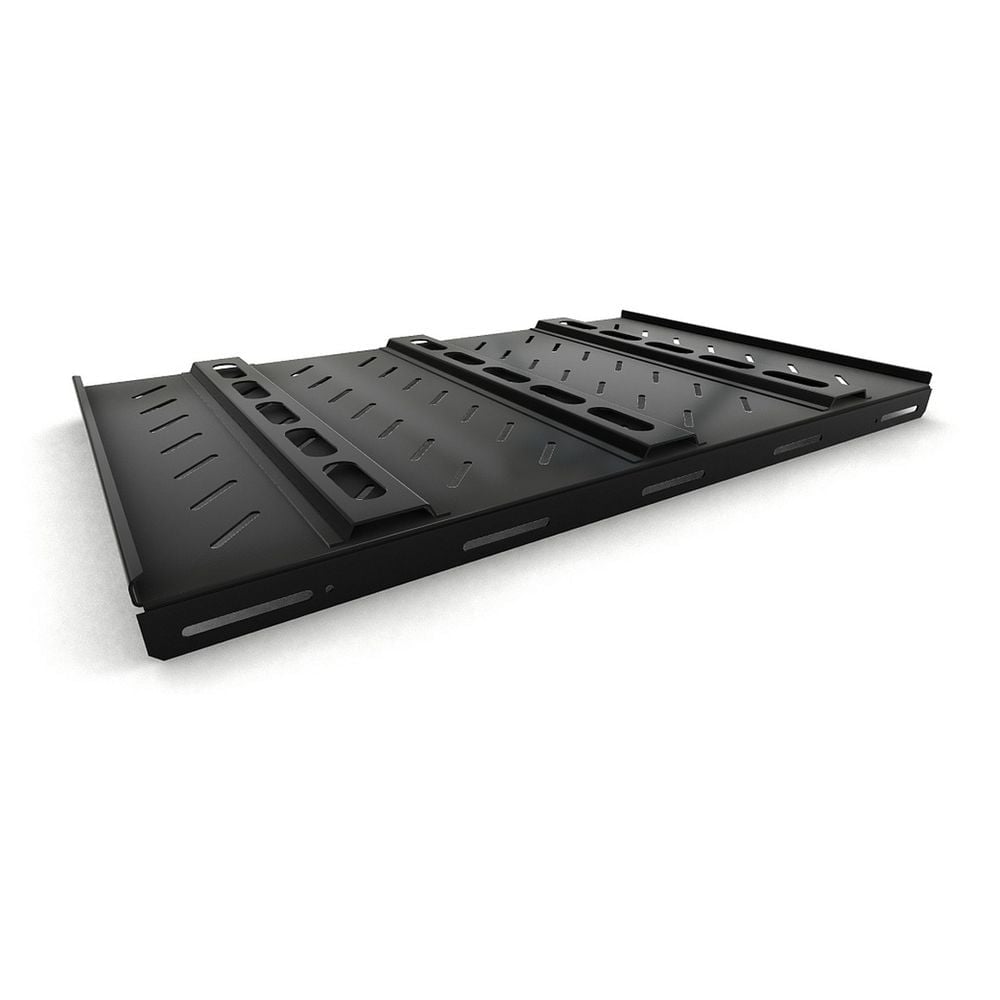 Полка Hyperline TSH3M-650-RAL9004 Полка стационарная усиленная, глубина 650 мм, с боковым креплением, нагрузка до 50 кг, для шкафов серии TTB, TTR, TTBR, 485х650мм (ШхГ), цвет черный (RAL9004)
