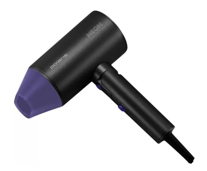 Фен Polaris PHD-2120 TI (2400W, 2 режима,2 скорости концентратор ) черный/фиолетовый