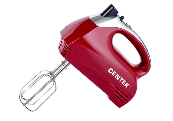 Миксер Centek CT-1118 (хром/вишня) 350Вт, 5 скоростей+турбо, взбивание/замешивание