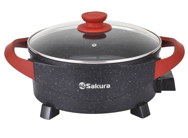 Электросковорода Sakura SA-7715BR Master Chef 1800-2000Вт 30х10см кругл черн/красн