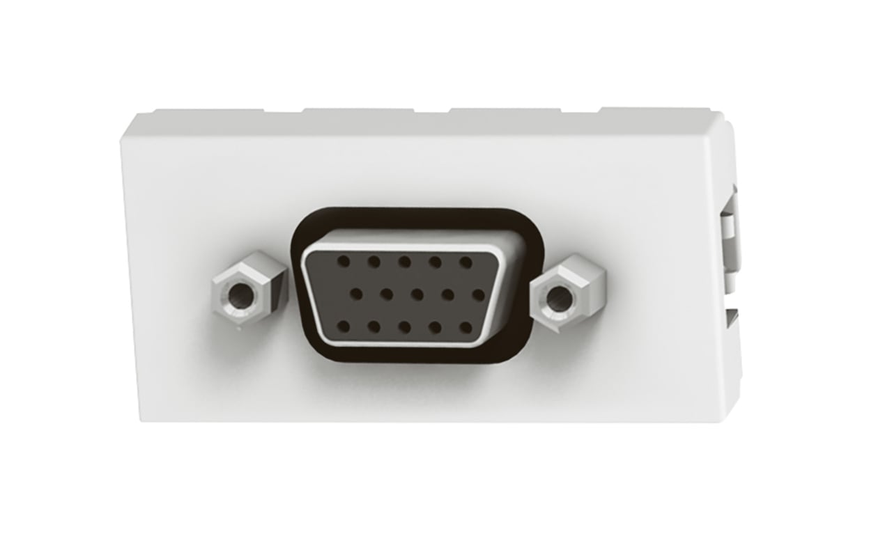 Розетка VGA (HD15) [078772] Legrand Mosaic для пайки - 1 модуль - белый