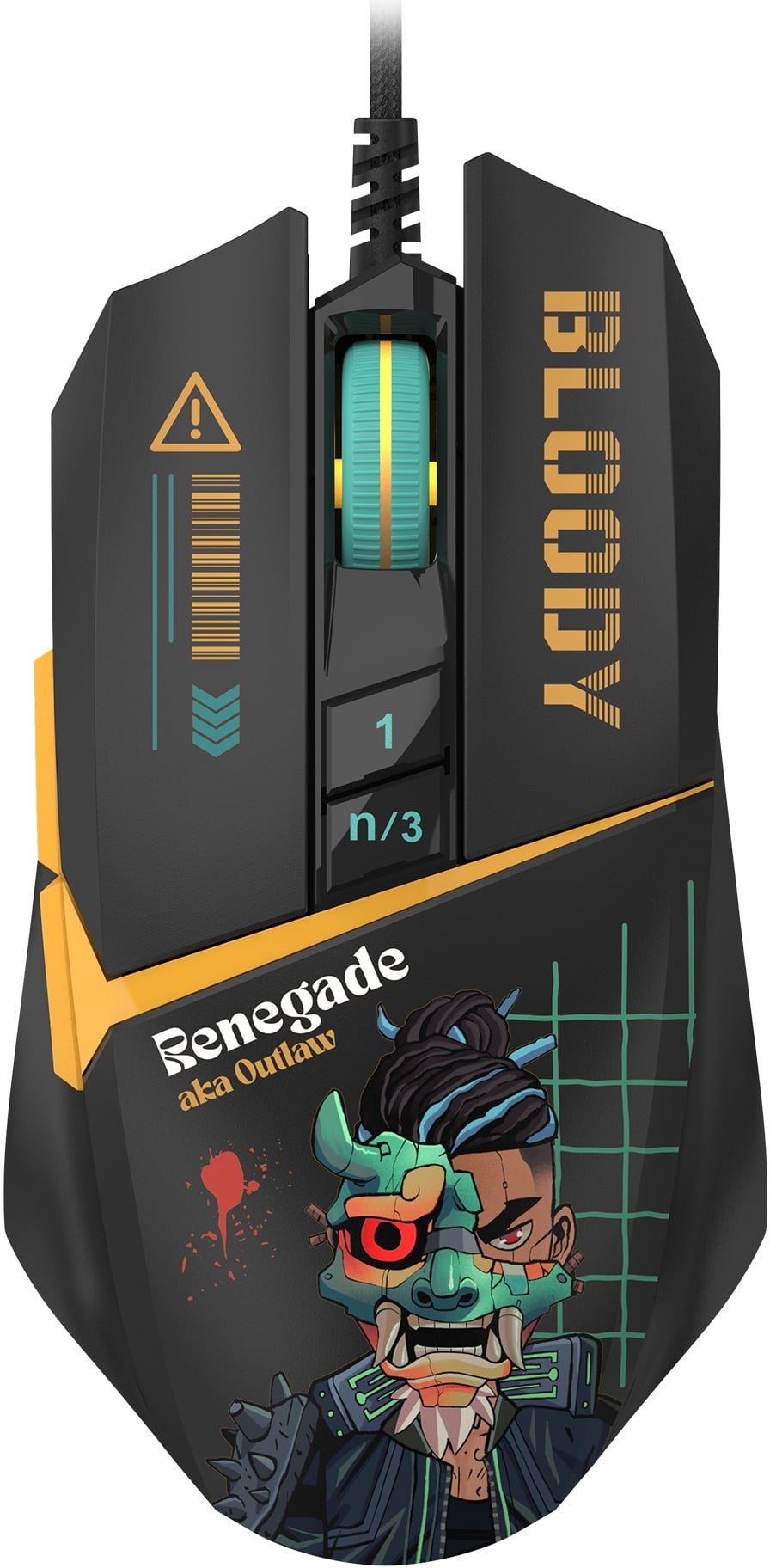 Мышь A4Tech Bloody W63 Max Renegade желтый/рисунок оптическая 12000dpi USB (W63 MAX)