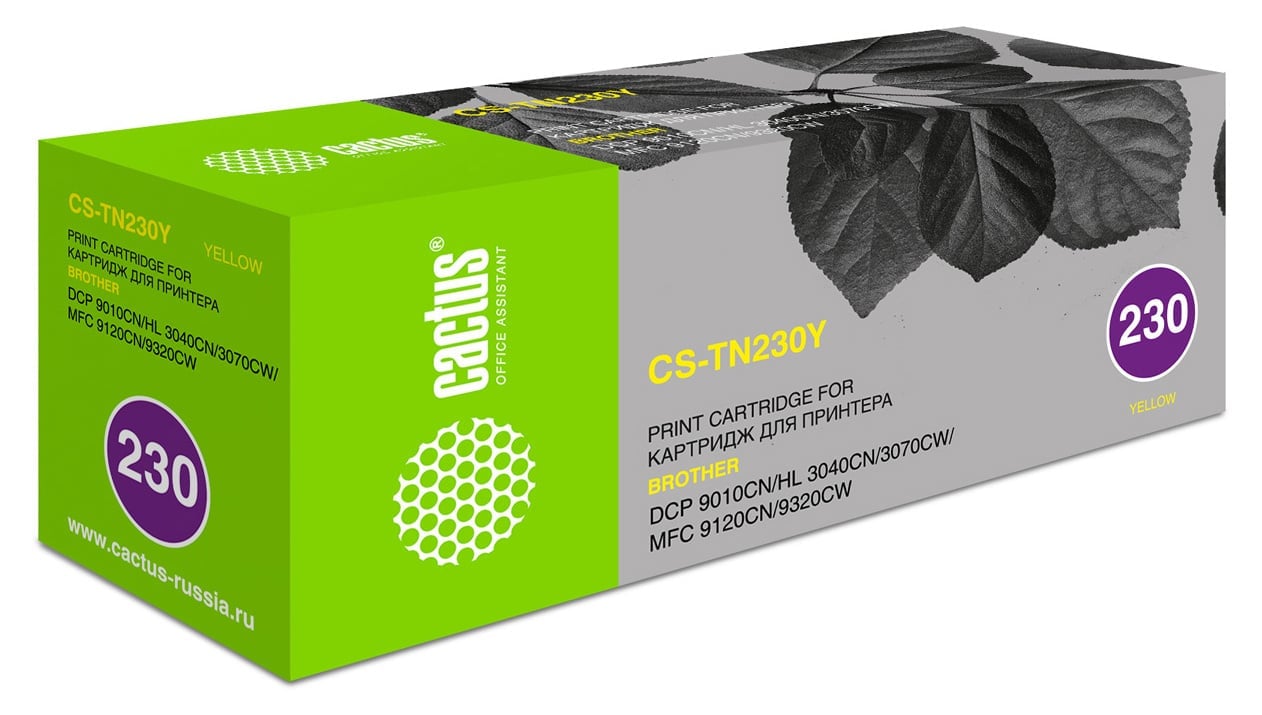 Cactus TN-230Y Тонер Картридж Cactus CS-TN230Y желтый для для Brother HL-3040/3070, DCP-9010, MFC-9120/9320 (1400стр.)