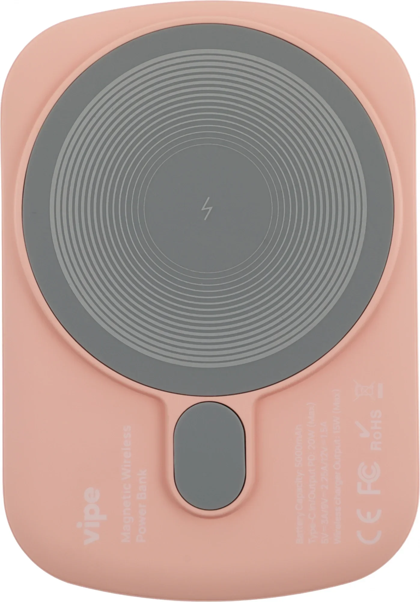 Мобильный аккумулятор Vipe Jake 5000mAh PD 20W 3A USB-C беспров.зар. розовый (VPPBJAKE5KSTPNK)