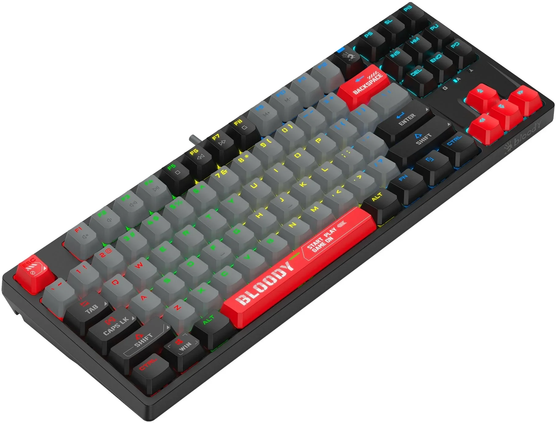 Клавиатура проводная A4Tech Bloody S87 Energy black/red (механическая, USB, for gamer, LED) (S87 USB ENERGY RE)