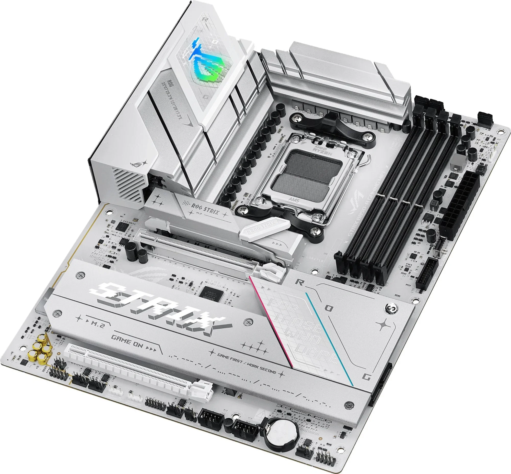 ASUS ROG STRIX B850-A GAMING WIFI (Socket AM5, ATX, 4xDDR5(256GB), DP/HDMI, 1xPCIe 5.0x16/1xPCIe 4.0x16, 1xLAN (2.5GbE), Wi-Fi 7, BT, 2xSATA 6Gb/s, 4xM.2, 2xType-C, 6xUSB 3.2, 2xUSB 2.0)