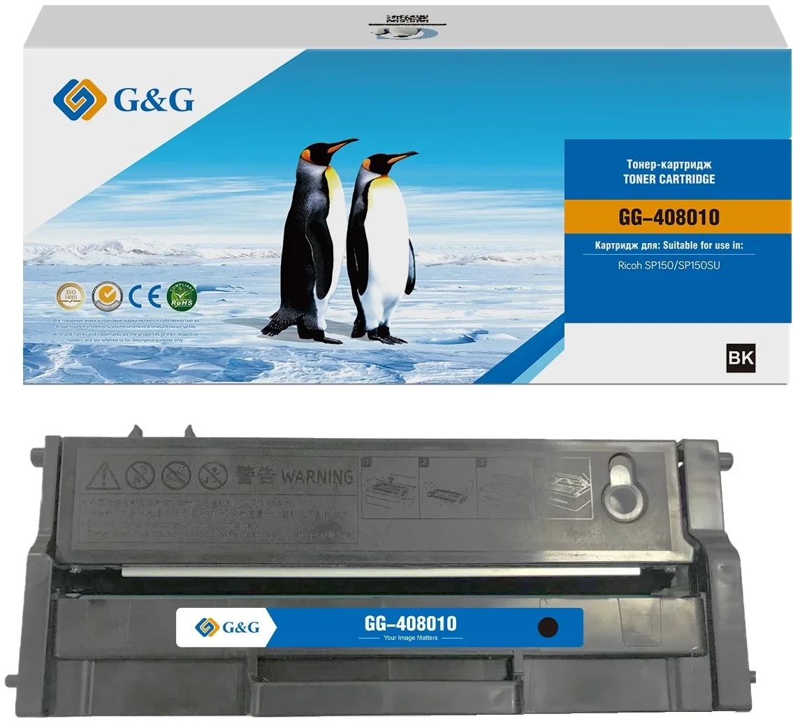 Картридж лазерный G&G GG-408010 408010 черный (1500стр.) для Ricoh SP150/SP150SU