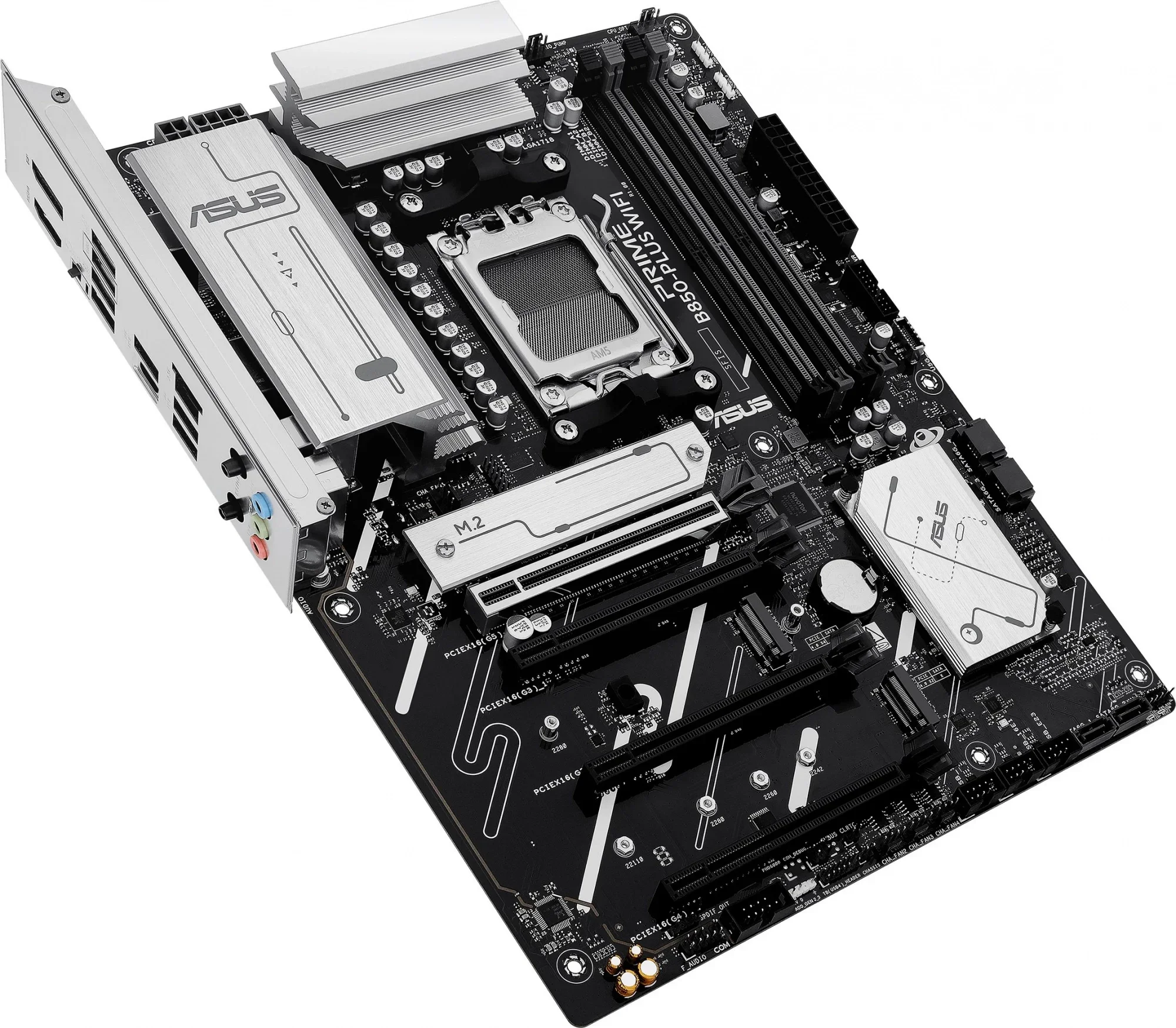ASUS PRIME B850-PLUS WIFI (Socket AM5, ATX, 4xDDR5(256GB), DP/HDMI 1xPCIe 5.0x16/1xPCIe 4.0x16/2xPCIe 3.0x16, 1xLAN (2.5GbE), Wi-Fi, BT, 4xSATA 6Gb/s, 3xM.2, 1xType-C, 5xUSB 3.2, 2xUSB 2.0)