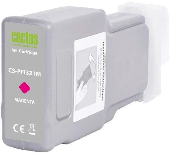 Картридж струйный CACTUS CS-PFI321M (PFI-321M) magenta пигментный ((300мл.) для Canon imagePROGRAF TM-250/255/350/355) (CS-PFI321M)