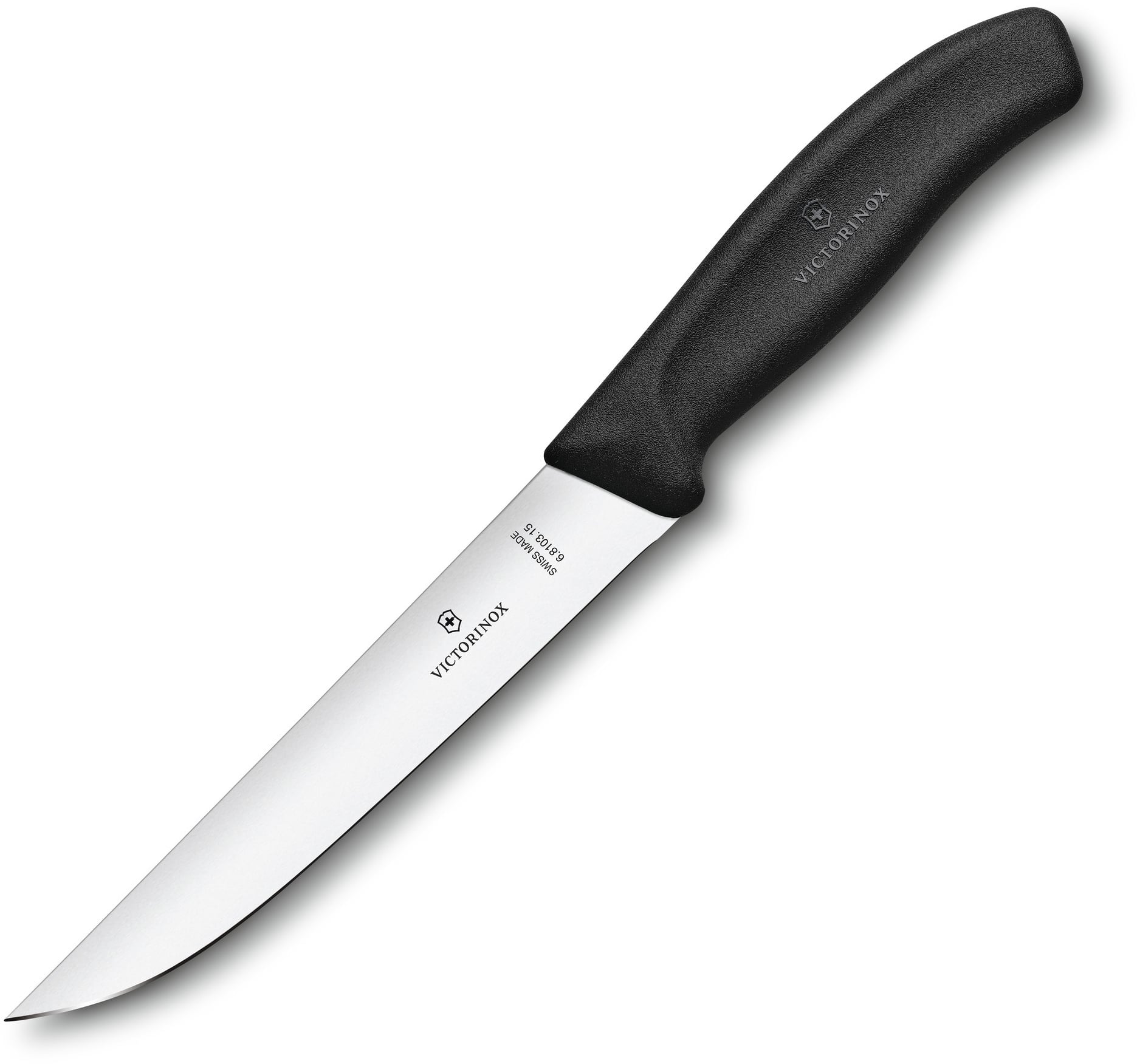 Нож кухонный Victorinox Swiss Classic (6.8103.15B) стальной разделочный лезв.150мм прямая заточка черный блистер