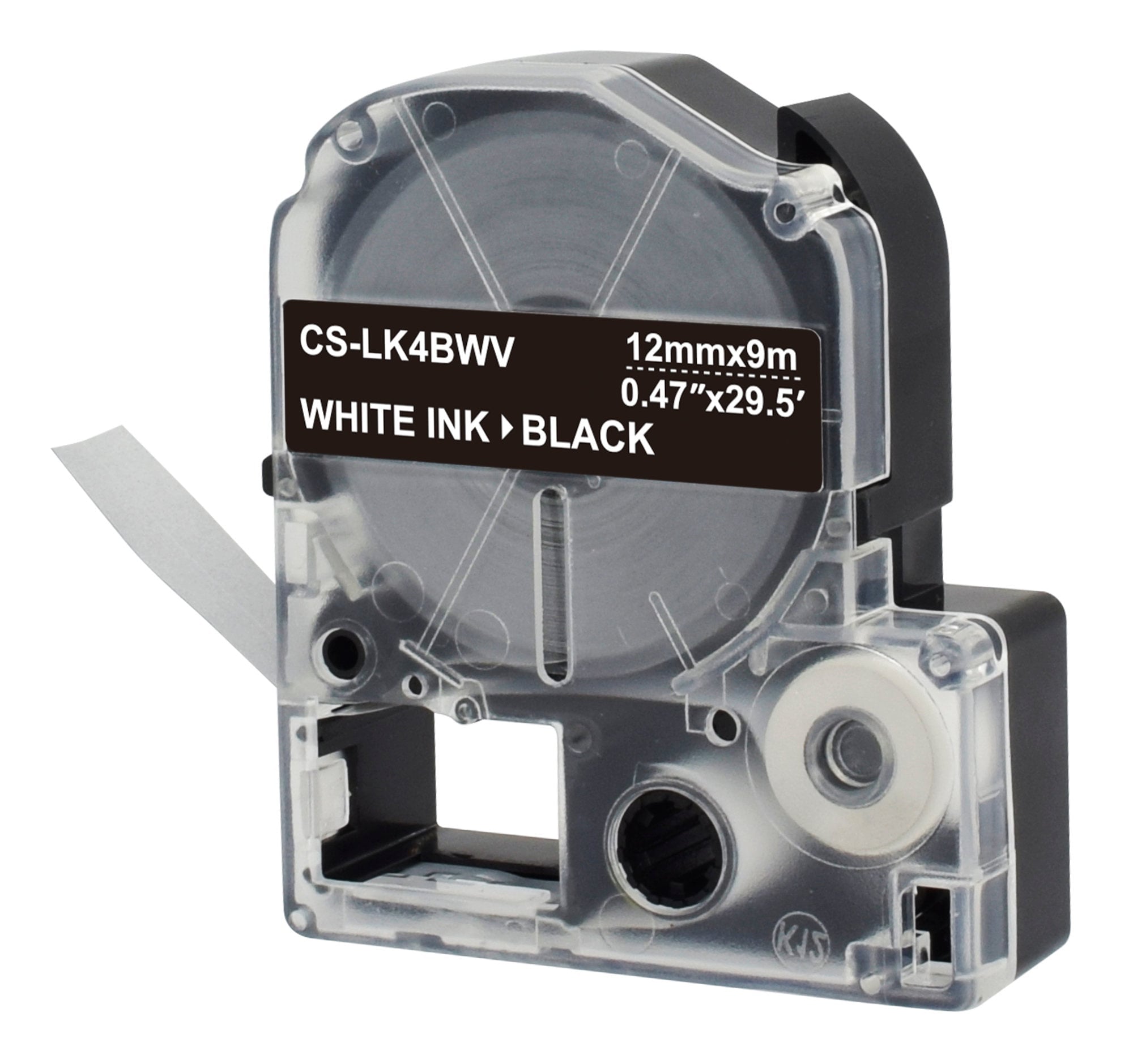 Картридж ленточный Cactus CS-LK4BWV белый шрифт, черный фон (12 мм, 9 м) для Epson LW300/LW400/LW700/LW600P/LW1000P/K400/Z700/Z900