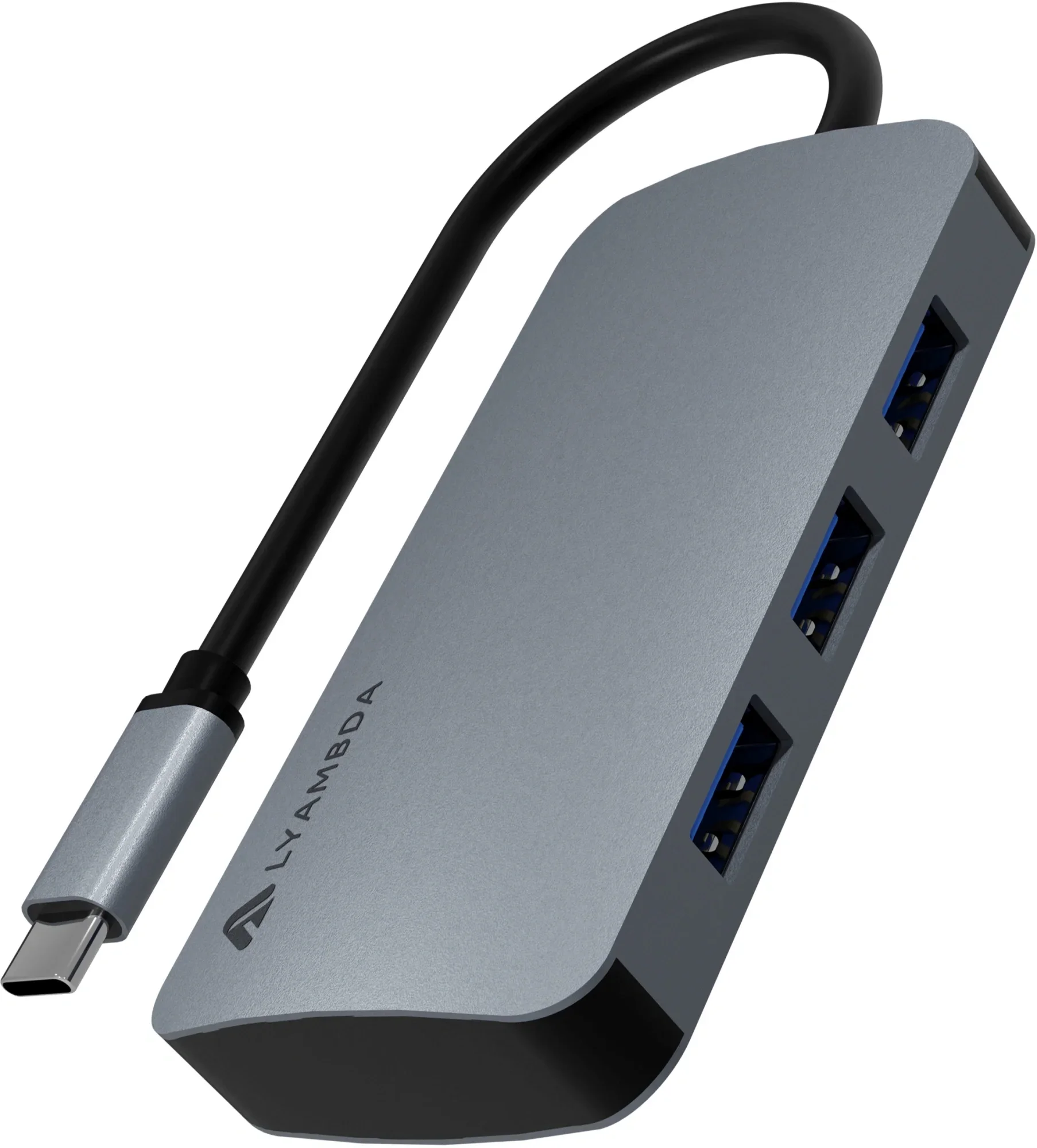 Разветвитель Type-C 5 в 1 USB/PD Hub Lyambda Slim Aluminum LC118 Gray