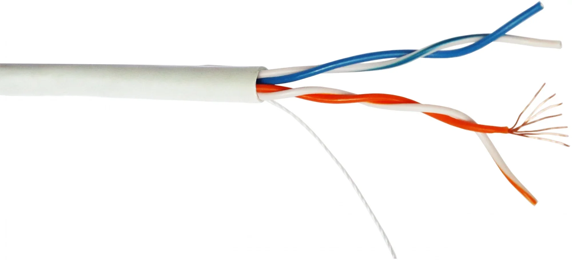 Кабель информационный Lanmaster TWT-5EUTP2PT-WH кат.5е U/UTP не экранированный 2X2X24AWG PVC внутренний 305м белый