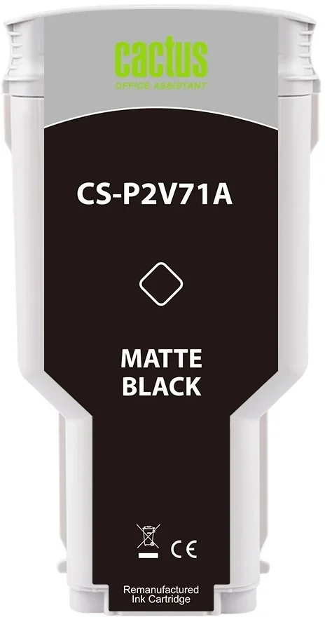 Картридж струйный Cactus CS-P2V71A №730 черный матовый (300мл) для HP Designjet T1600/1700/2600 с чипом