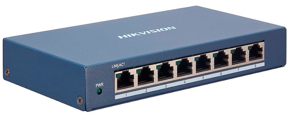 DS-3E1508-EI V2 - Коммутатор, Hikvision, DS-3E1508-EI V2, Управляемый L2, 8 x Gigabit RJ45, Настольный, Металл все наши цены всегда включают НДС