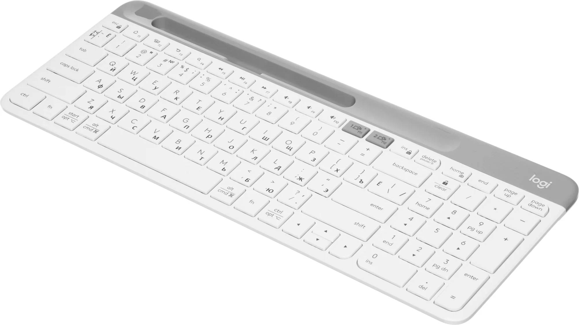 Клавиатура Logitech K580 белый/серебристый USB беспроводная BT/Radio slim Multimedia (920-009209)