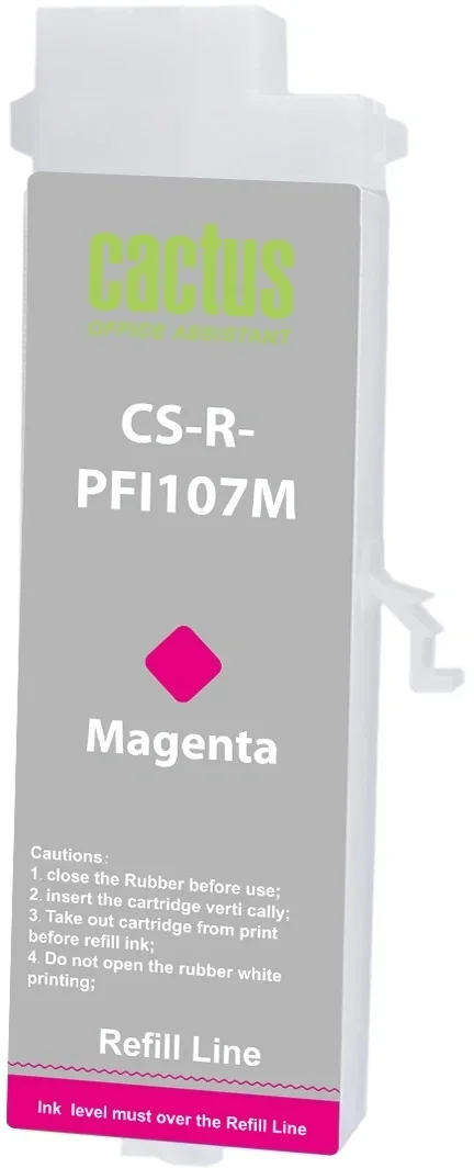 Картридж перезаправляемый струйный  Cactus CS-R-PFI107M пурпурный (260мл) для Canon imageProGRAF iPF670/680/685/770/780/785 без чипа
