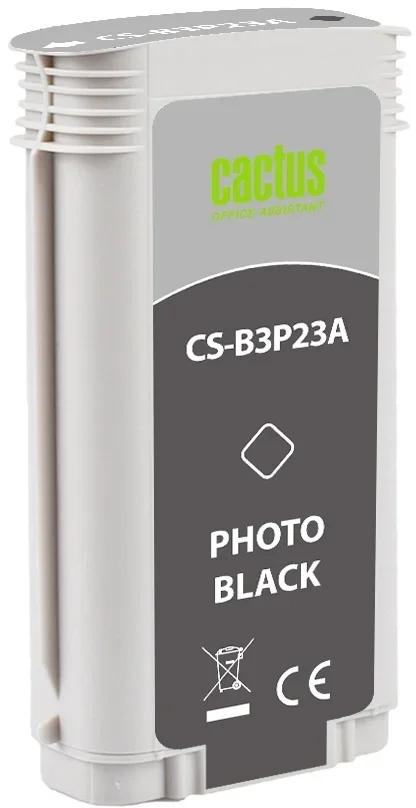 Картридж струйный CACTUS CS-B3P23A (727 B3P23A) black фото ((130мл.) для HP DJ T920/T1500) (CS-B3P23A)