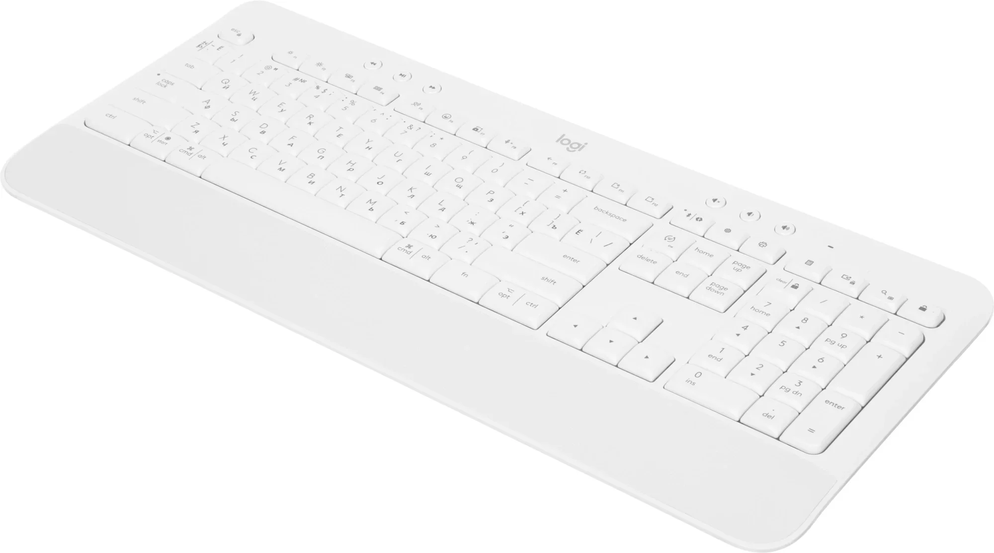 Клавиатура Logitech K650 белый USB беспроводная BT/Radio Multimedia (подставка для запястий) (920-010986)
