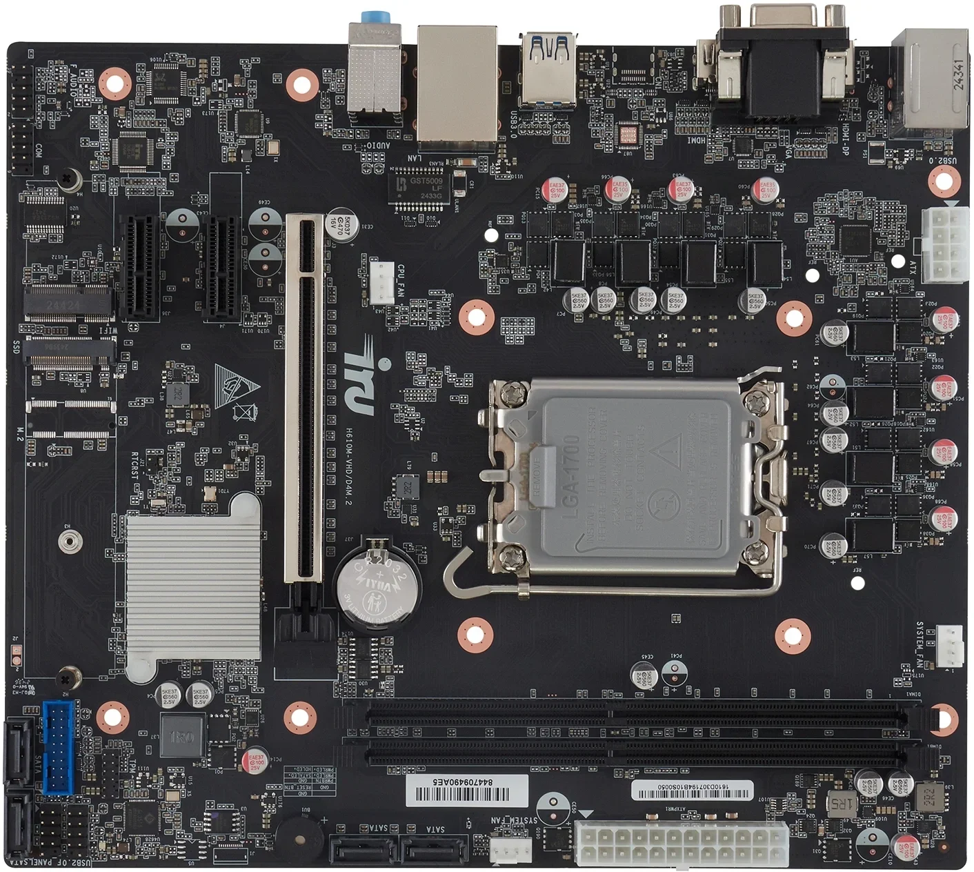 Материнская плата IRU H610M-VHD/D4M.2 Soc-1700 Intel H610 2xDDR4 mATX AC`97 6ch(5.1) GbLAN+VGA+HDMI+DP