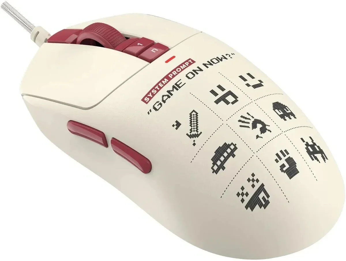 Мышь беспроводная/проводная A4Tech Bloody R72 Ultra Duo белый/красный/рисунок, 20000 dpi, USB Type-A/Type-C, радиоканал, кнопки-7